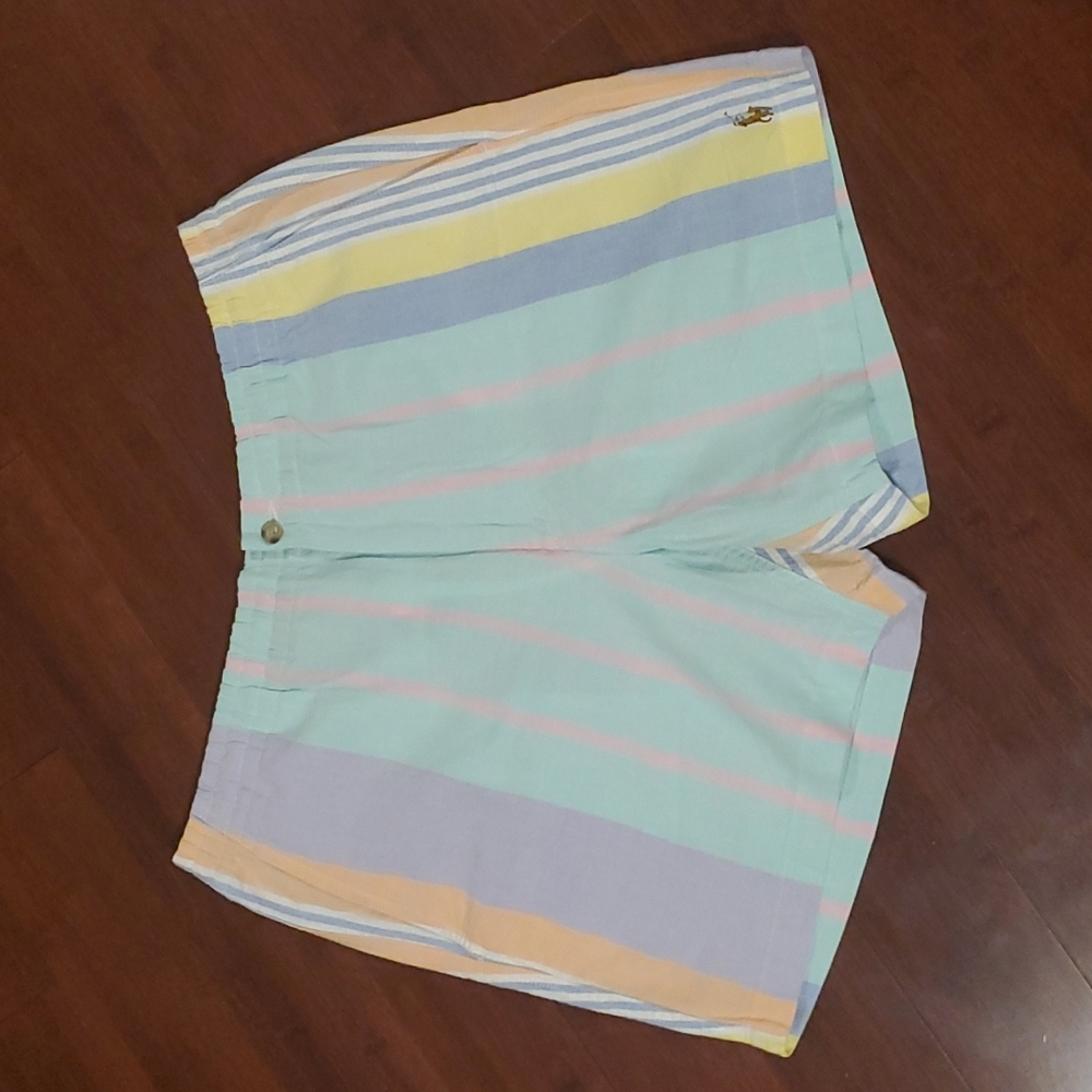 Polo by Ralph Lauren Pastel Striped High Waist Shorts